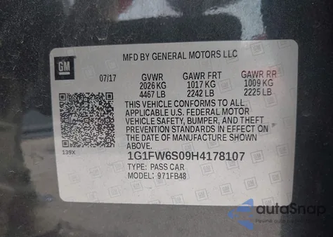2017 Chevrolet Bolt Ev Lt from USA, damaged, VIN 1G1FW6S09H4178107